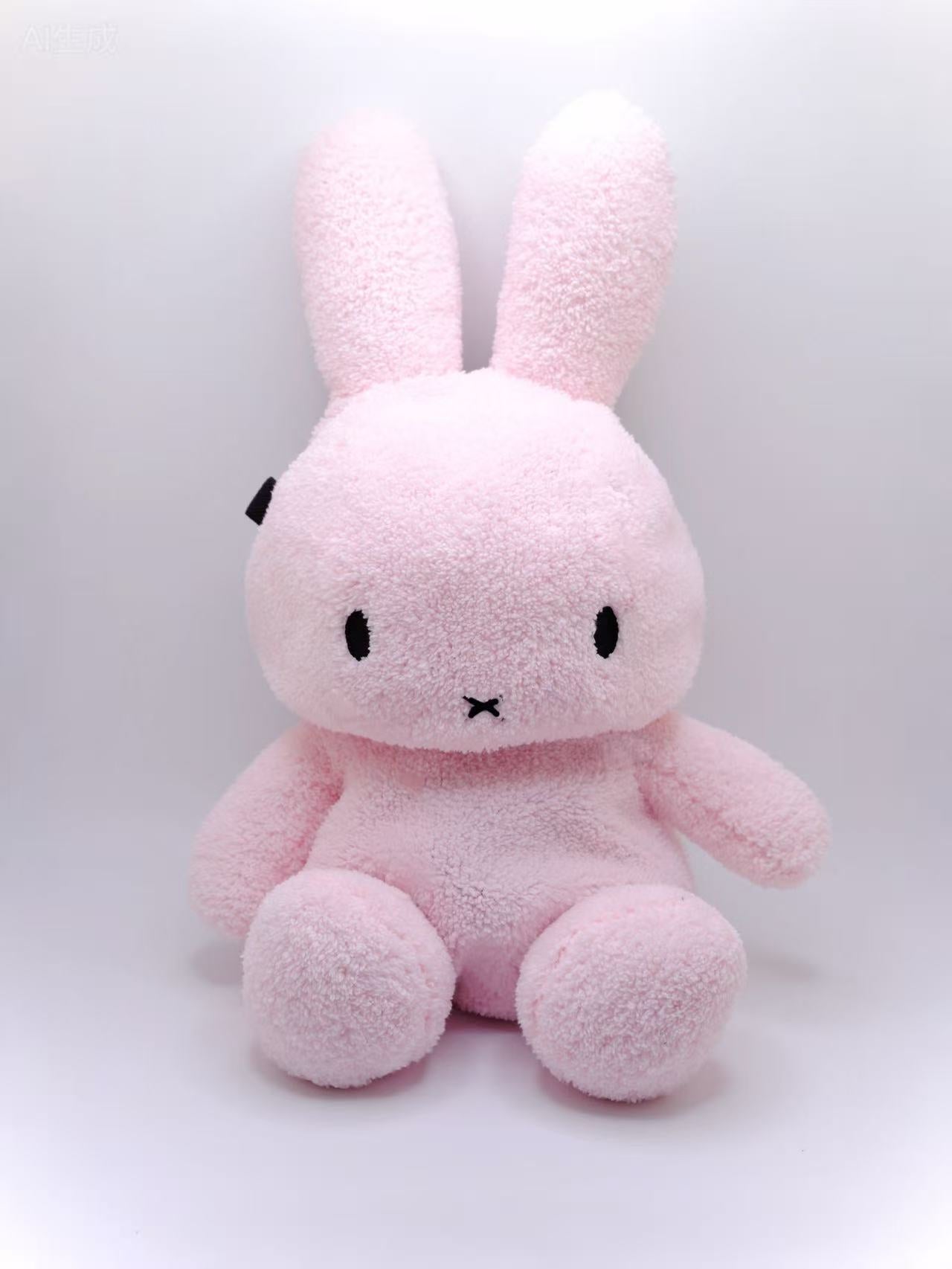 Cute climbing chalk bag in baby pink with Miffy bunny design; plush, functional Fatworm Chalkbag accessory