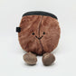Mini coffee bean plush chalk bag for climbers—cute, handmade, and perfect for coffee lovers. Lightweight, functional, and ready for climbing