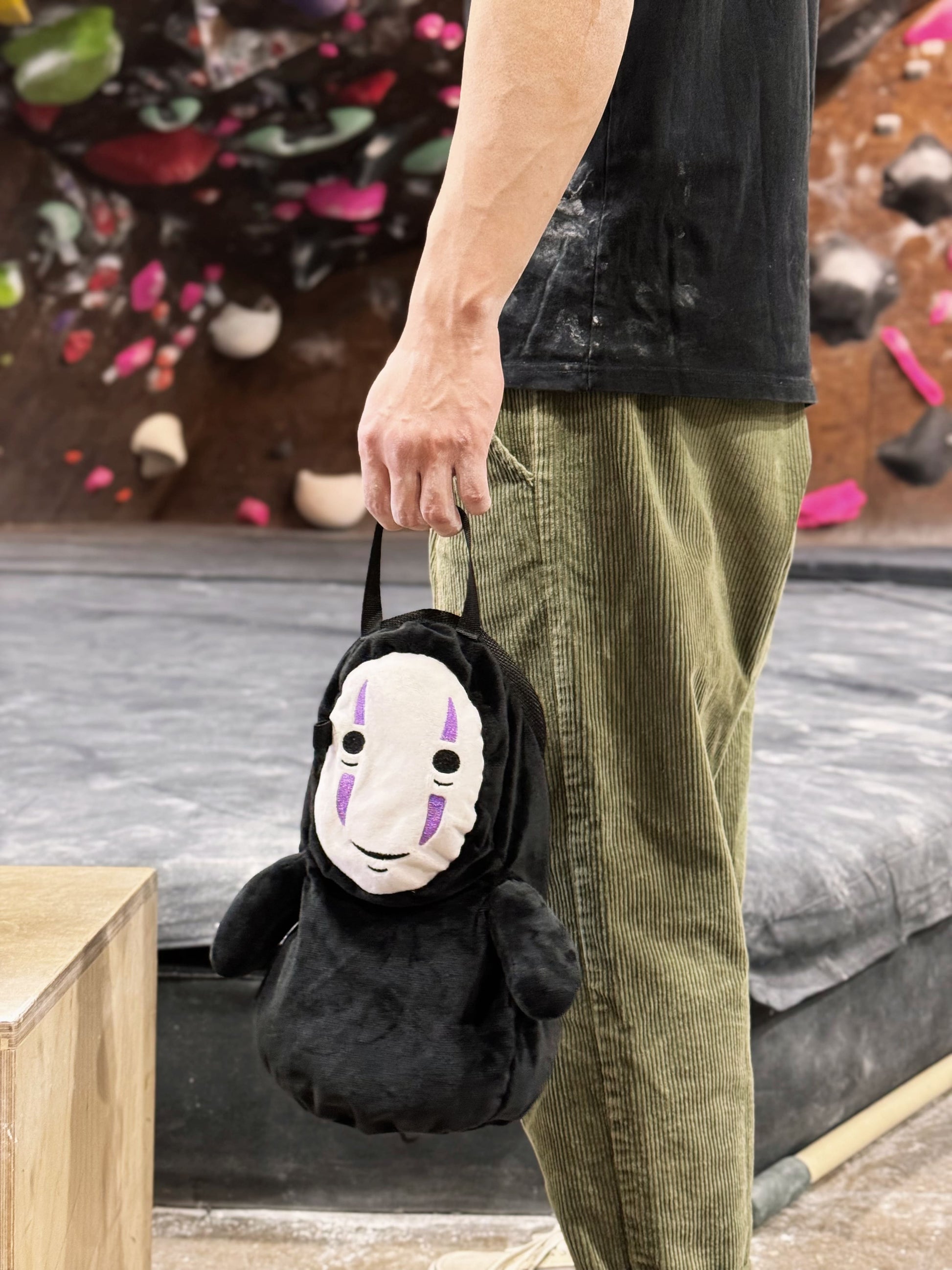 no face chalk bag chalk bucket climbing totoro anime plush chalk bag