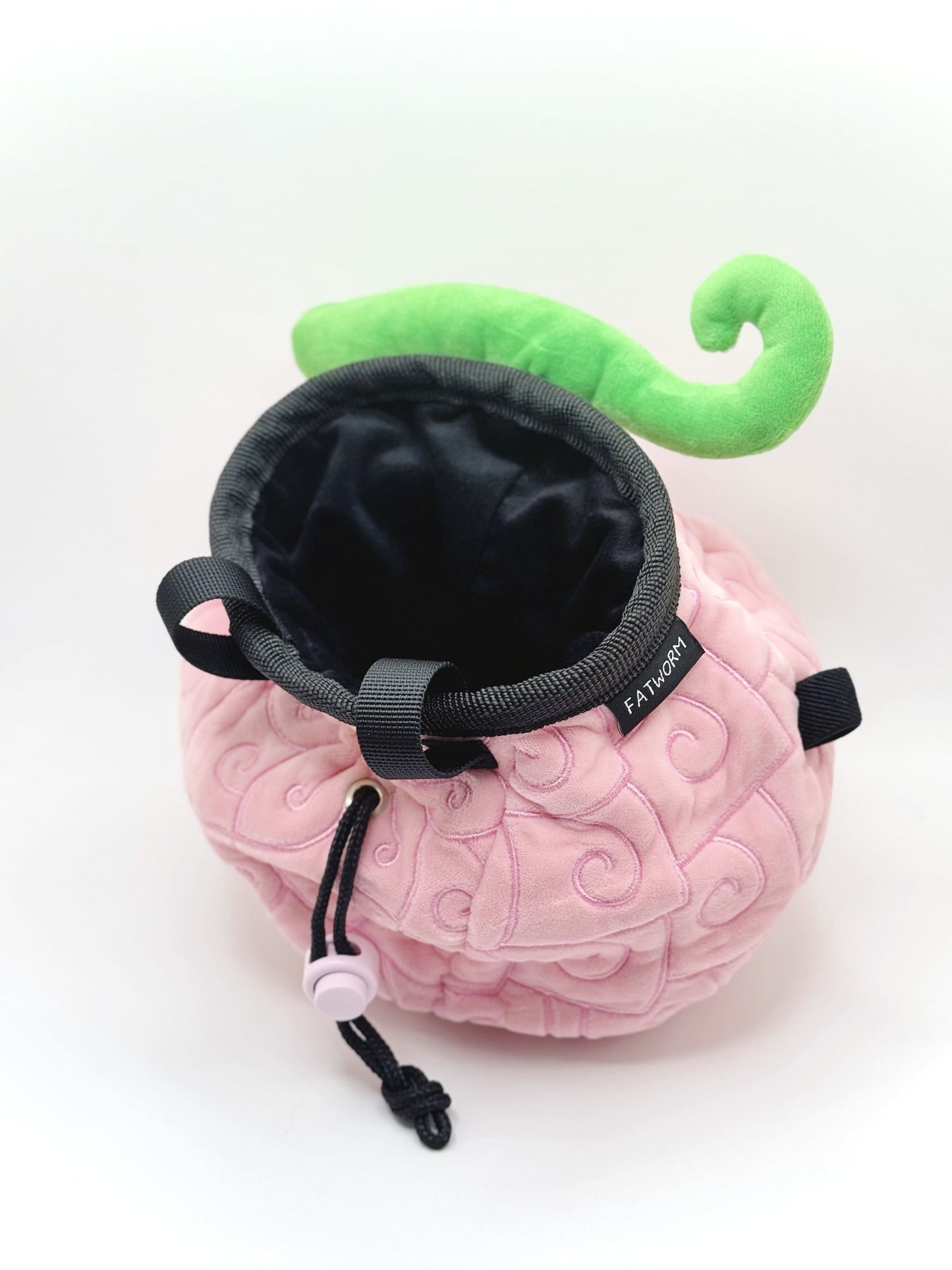 Hana Hana no Mi pink  devil fruit cute round chalk bag for climbing and bouldering, inspired by one piece plush luffy