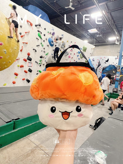 anime maplestory orange mushroom chalk bag bucket for rock climbing