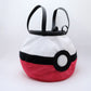 A soft and fluffy Poke Ball plush chalk bag by Fatworm. This cute yet functional climbing gear features the iconic red, white, and black design in a long-durable handmade construction. The perfect climbing gift for climbers who love gaming accessories.