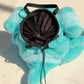 Handmade Gible chalk bucket for climbers, plush Pokémon-inspired bouldering chalk bag with wide rim, fleece lining, and drawstring closure