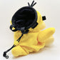 Handmade Psyduck plush anime chalk bags in two sizes – cute, functional climbing gear for bouldering enthusiasts and Pokémon fans by Fatworm Chalkbag