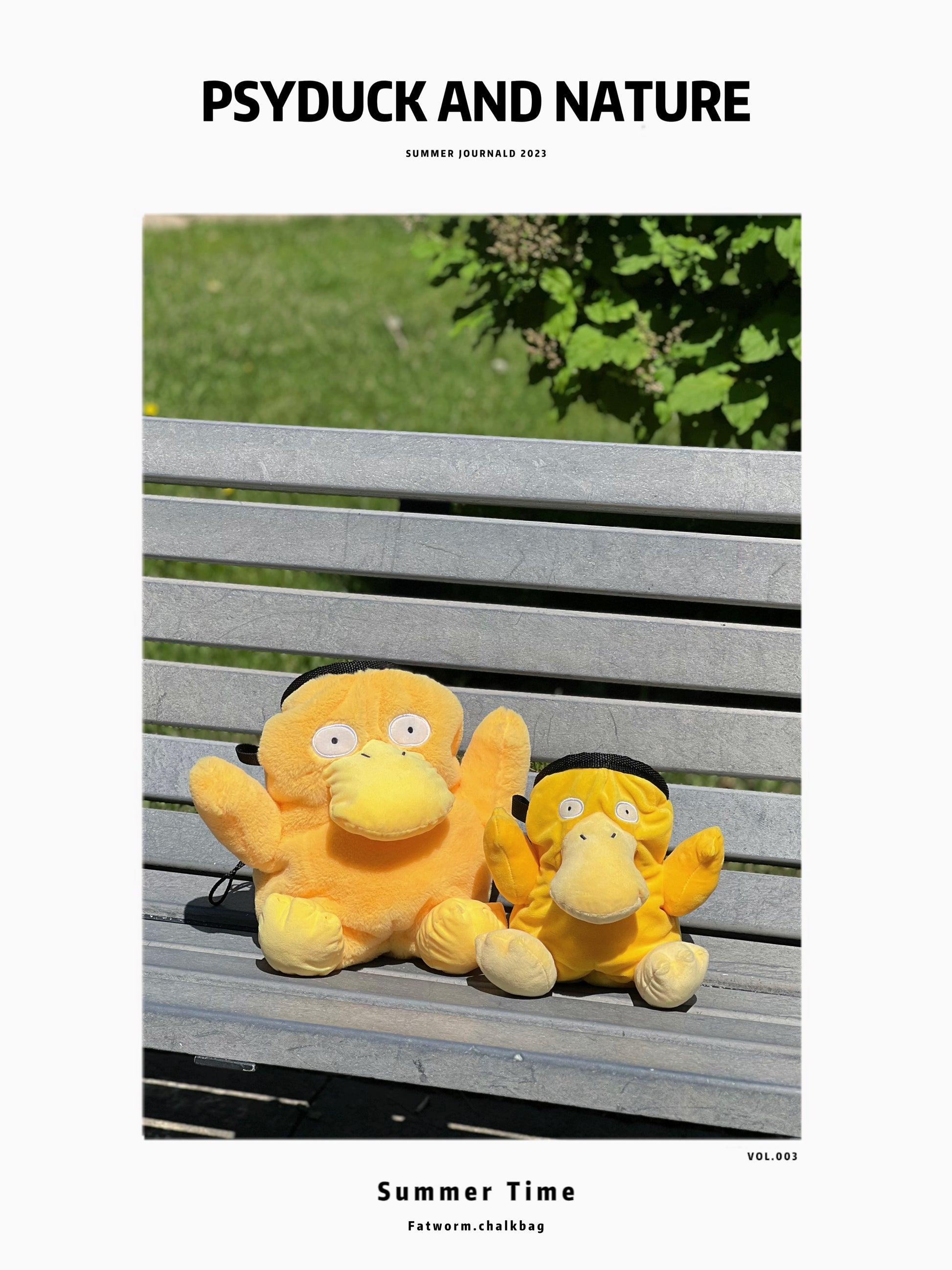 Pokemon anime Psyduck cute plush chalk bag for rock climbing