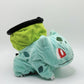 Smiling Bulbasaur cute plush chalk bag for rock climbing, available in two expression styles. This functional Grass-type plush makes an adorable climbing gift for climbers.