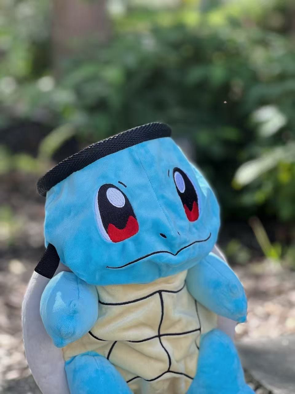 Squirtle plush chalk bag for rock climbing and bouldering, cute Pokémon-inspired climbing accessory