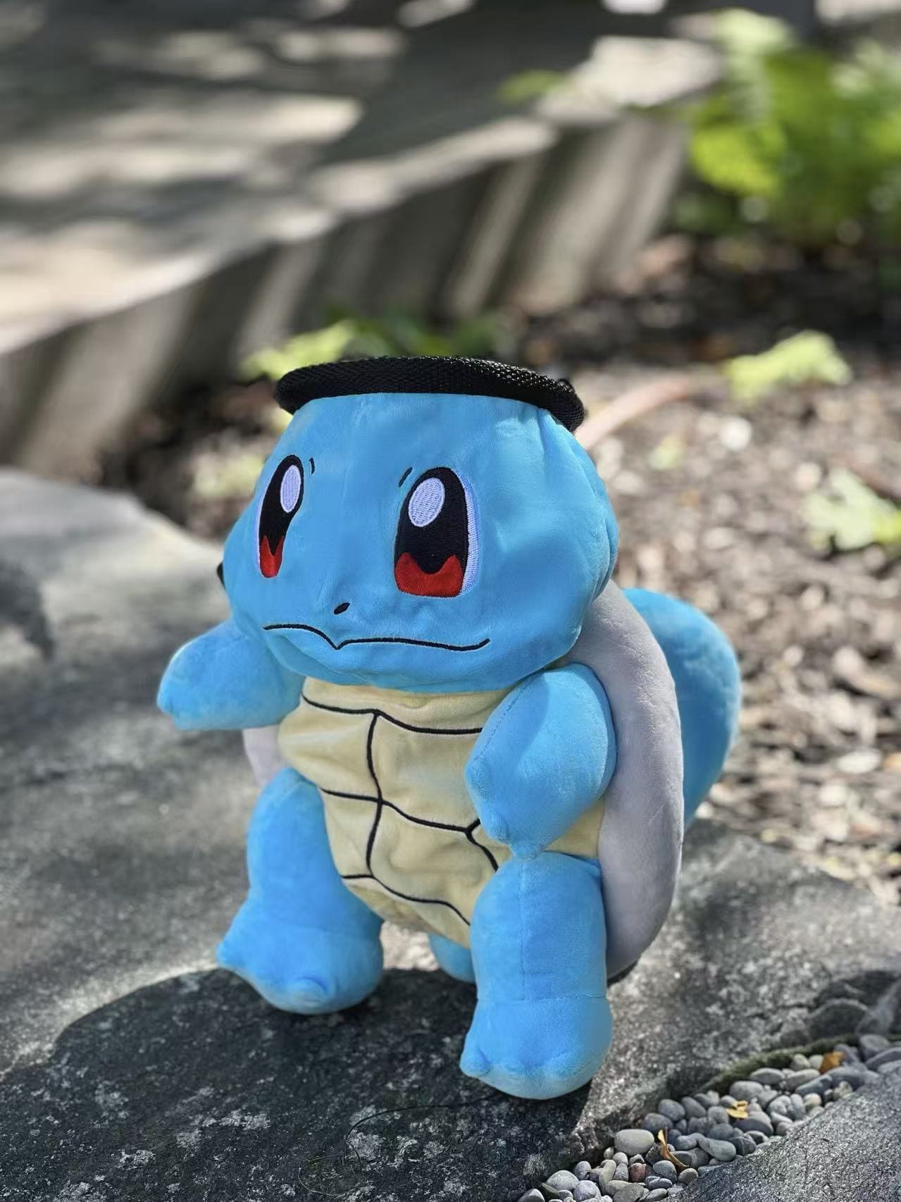 Squirtle plush chalk bag for rock climbing and bouldering, cute Pokémon-inspired climbing accessory