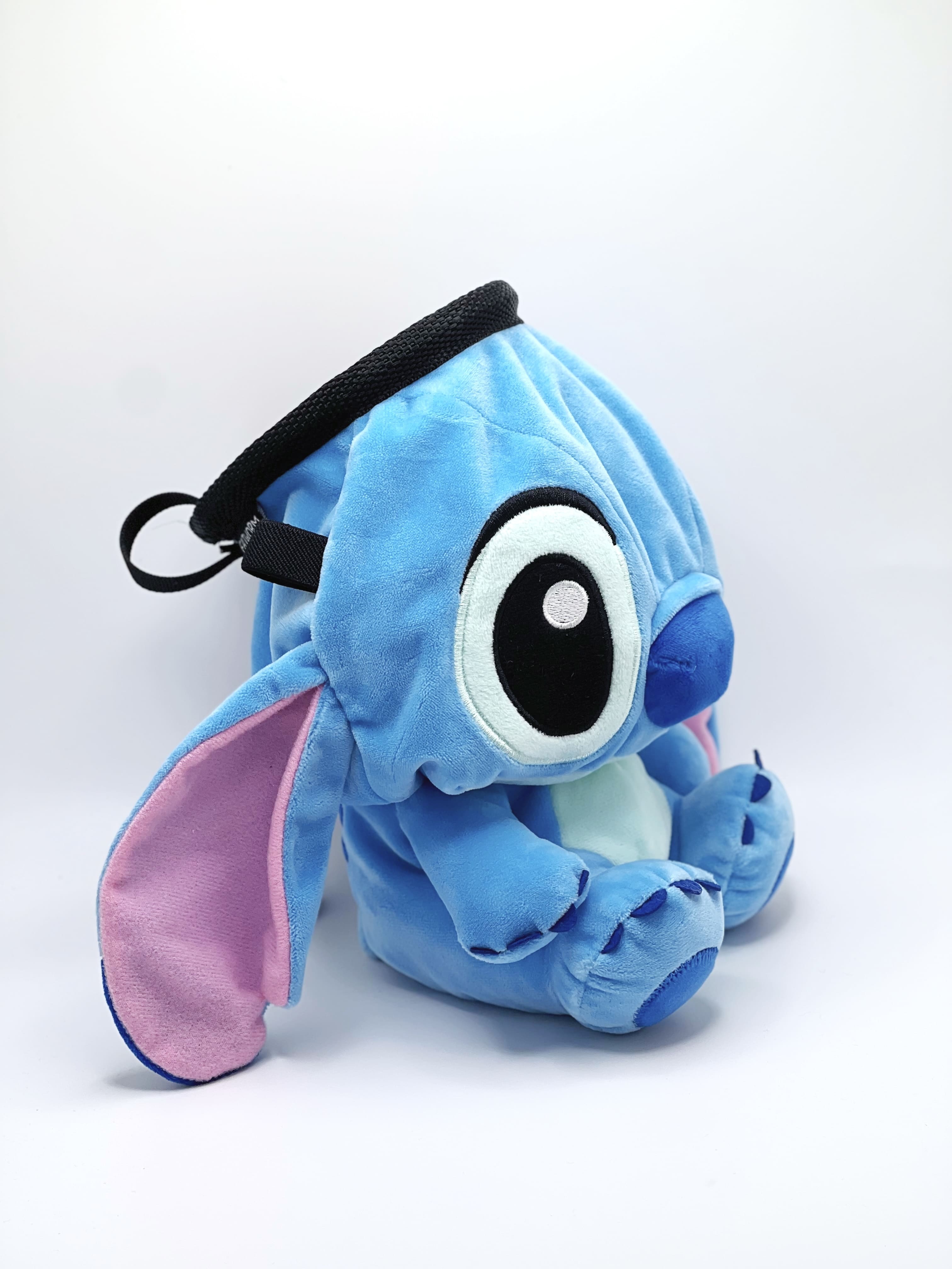 Fuzzy blue monster chalk bag, rock climbing bag, drawstring bag, trinket high quality bag, stroller bag