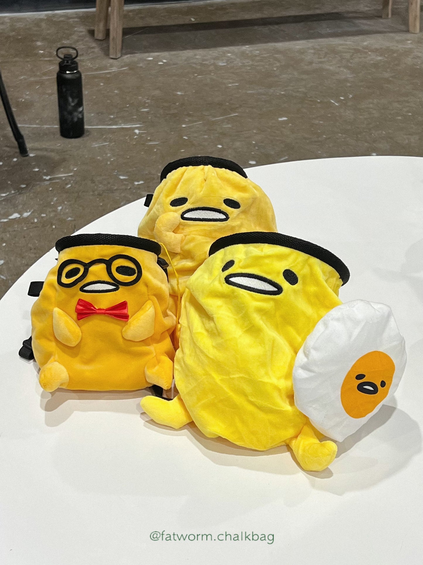 anime Cute Gudetama With Glasses Chalk Bag plush chalk bag for rock climbing