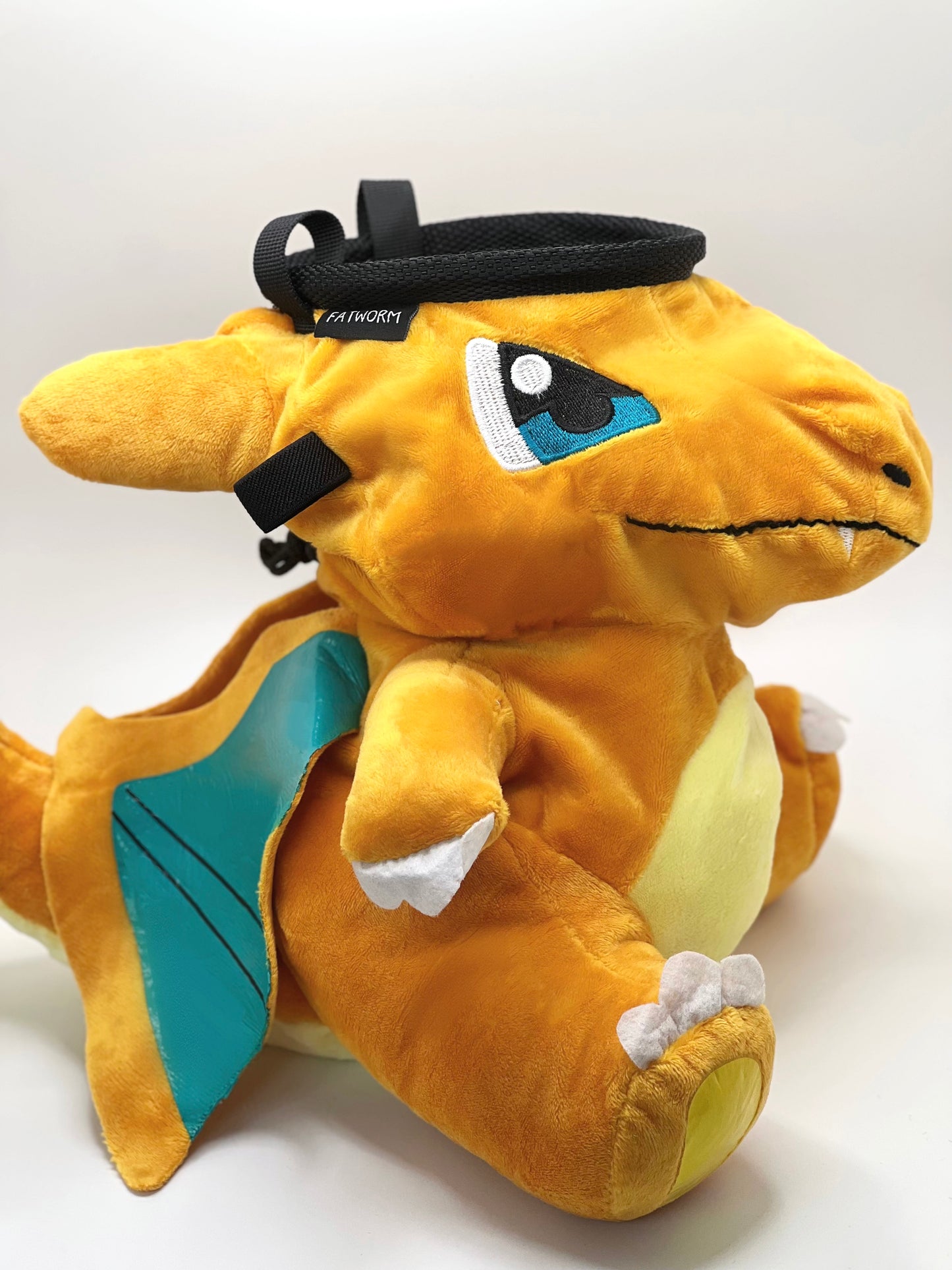 anime pokemon Yellow mega Charizard handmade cute chalk bag for rock climbing